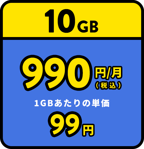 10GB 990円/月（税込）